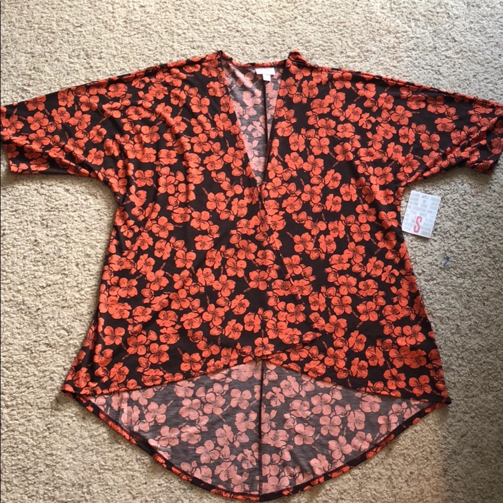 Orange floral LulaRoe Lindsay size small NWT